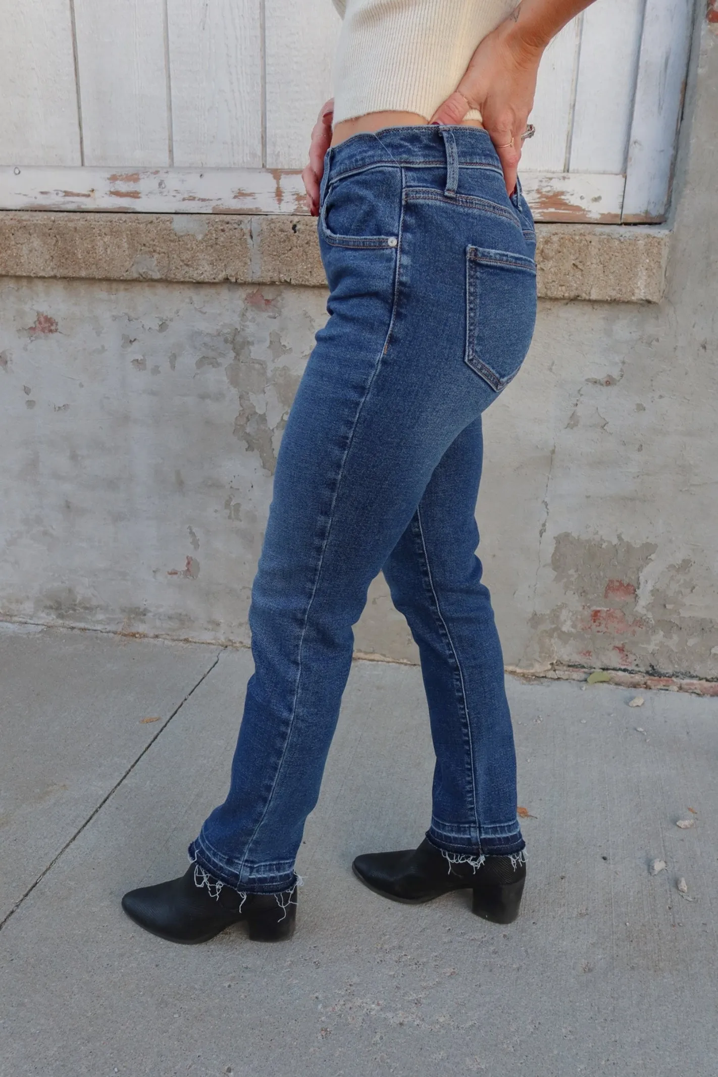 JAG Cassie Chateau Blue Mid Rise Straight Leg Jeans
