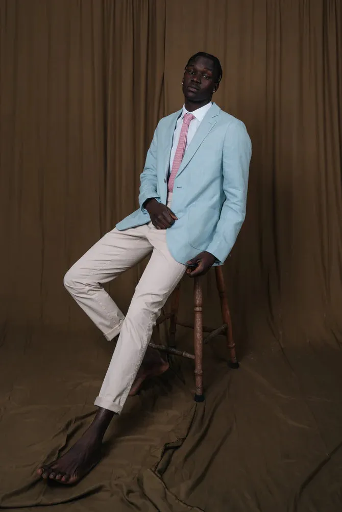 James Harper Patch Pocket Linen Blazer - Sky
