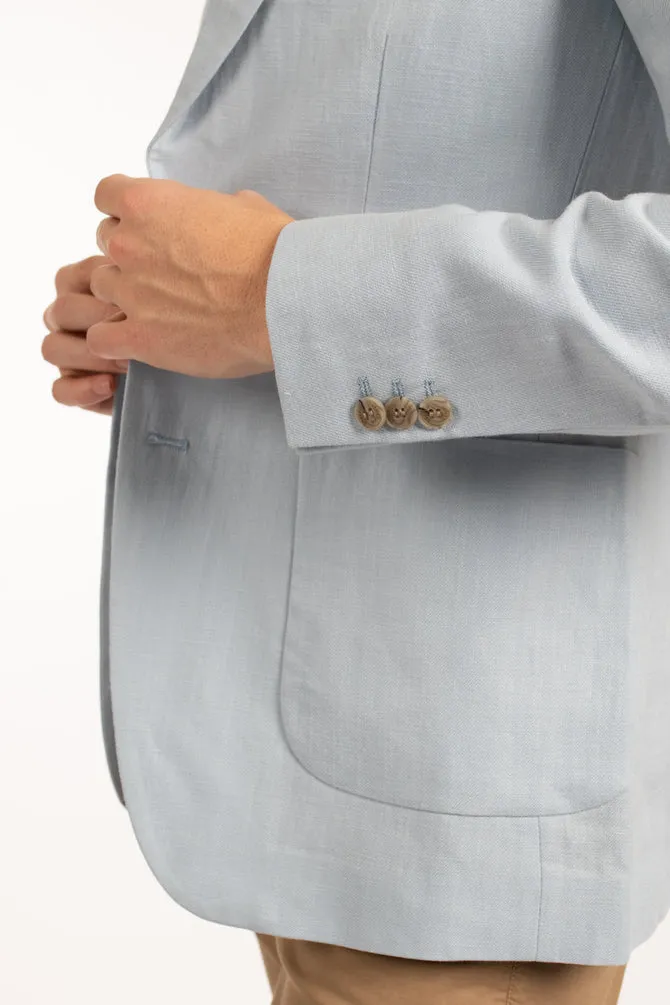 James Harper Patch Pocket Linen Blazer - Sky