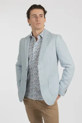 James Harper Patch Pocket Linen Blazer - Sky