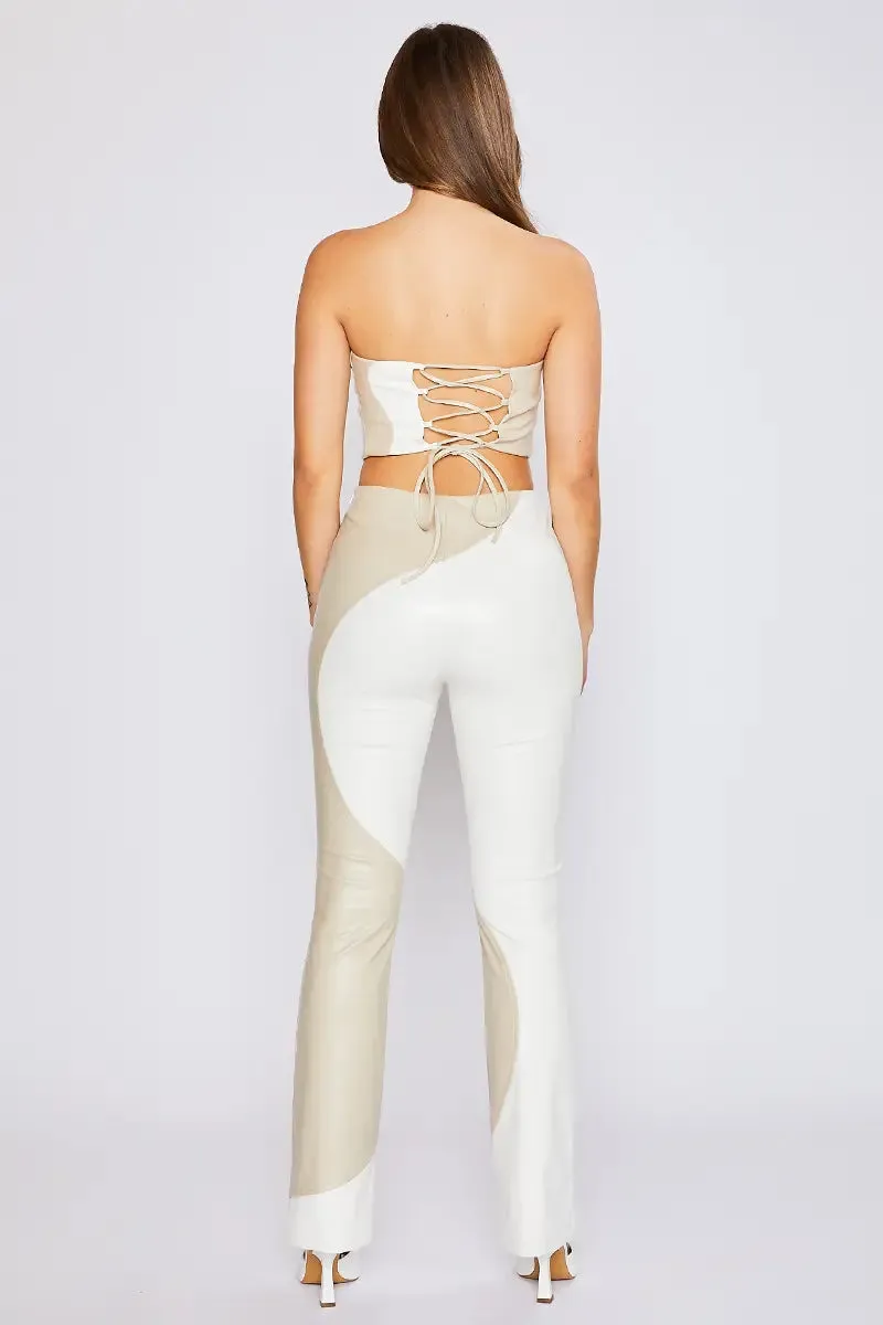Jessica Vegan Leather Lace Up Top