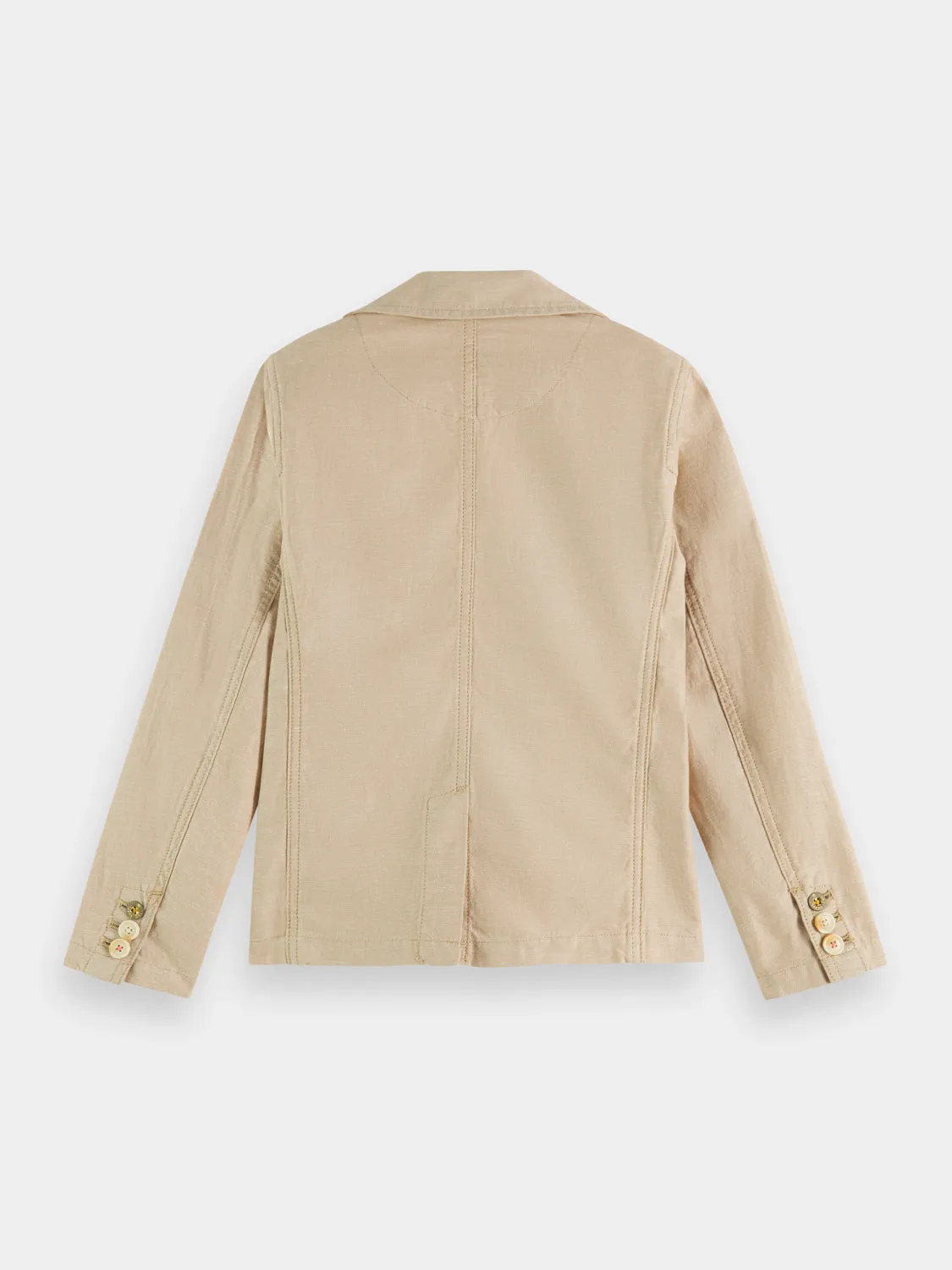Kids - Single-breasted cotton-linen blazer