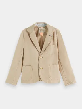 Kids - Single-breasted cotton-linen blazer