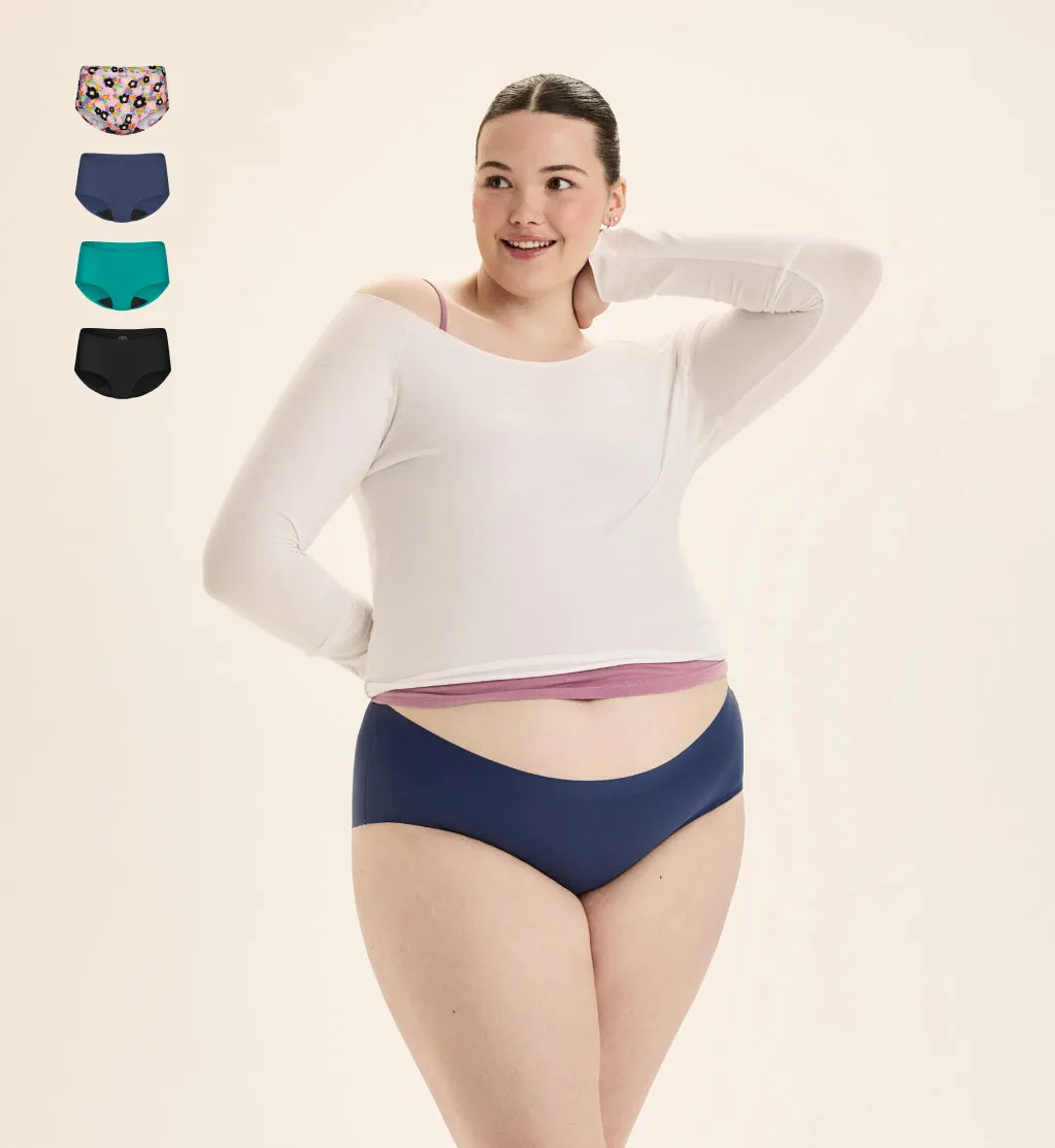 Light Leakproof No-Show Underwear 4-Pack - Boyshort
