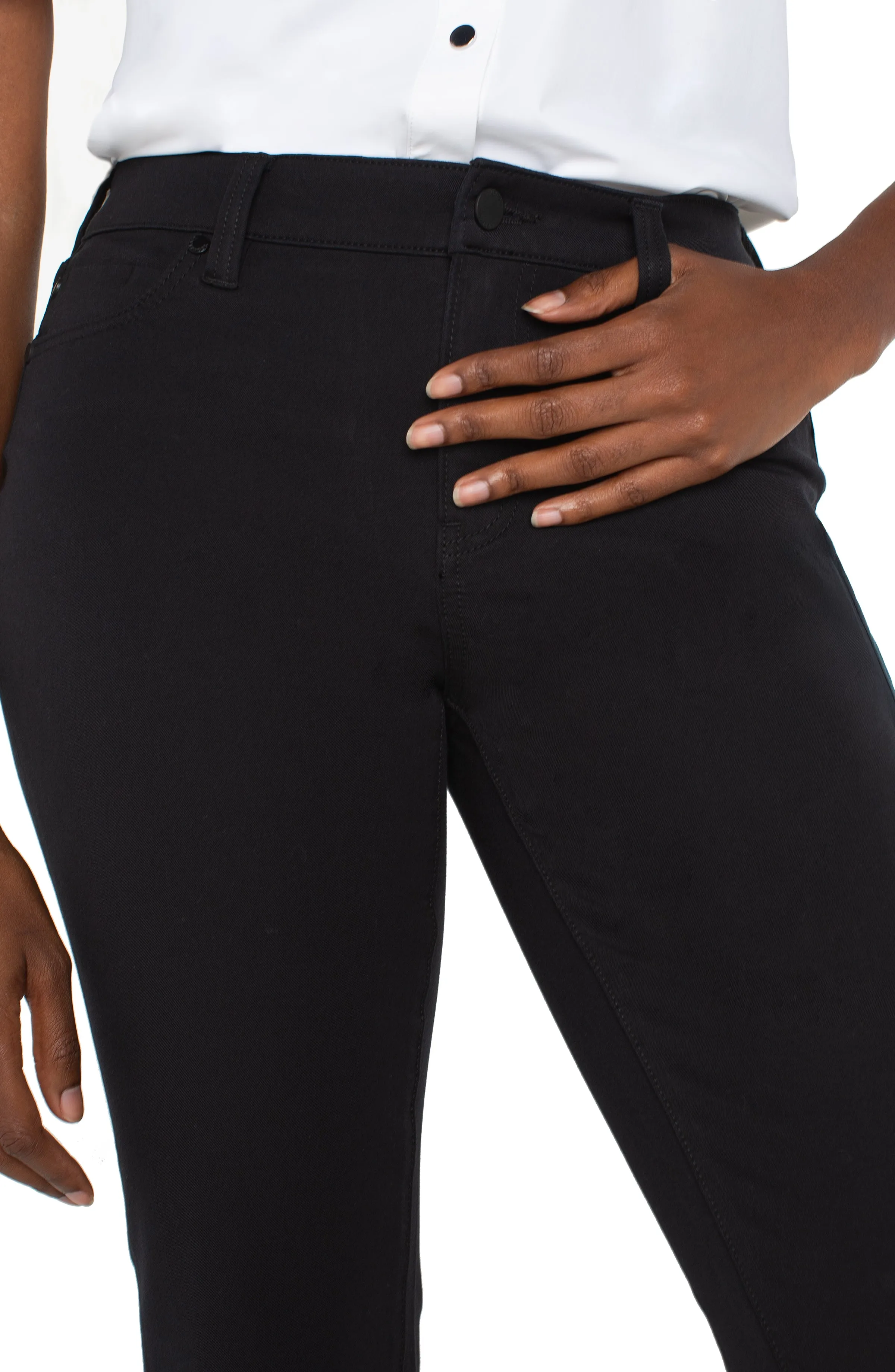 Liverpool Black Hannah Crop Flare Jean