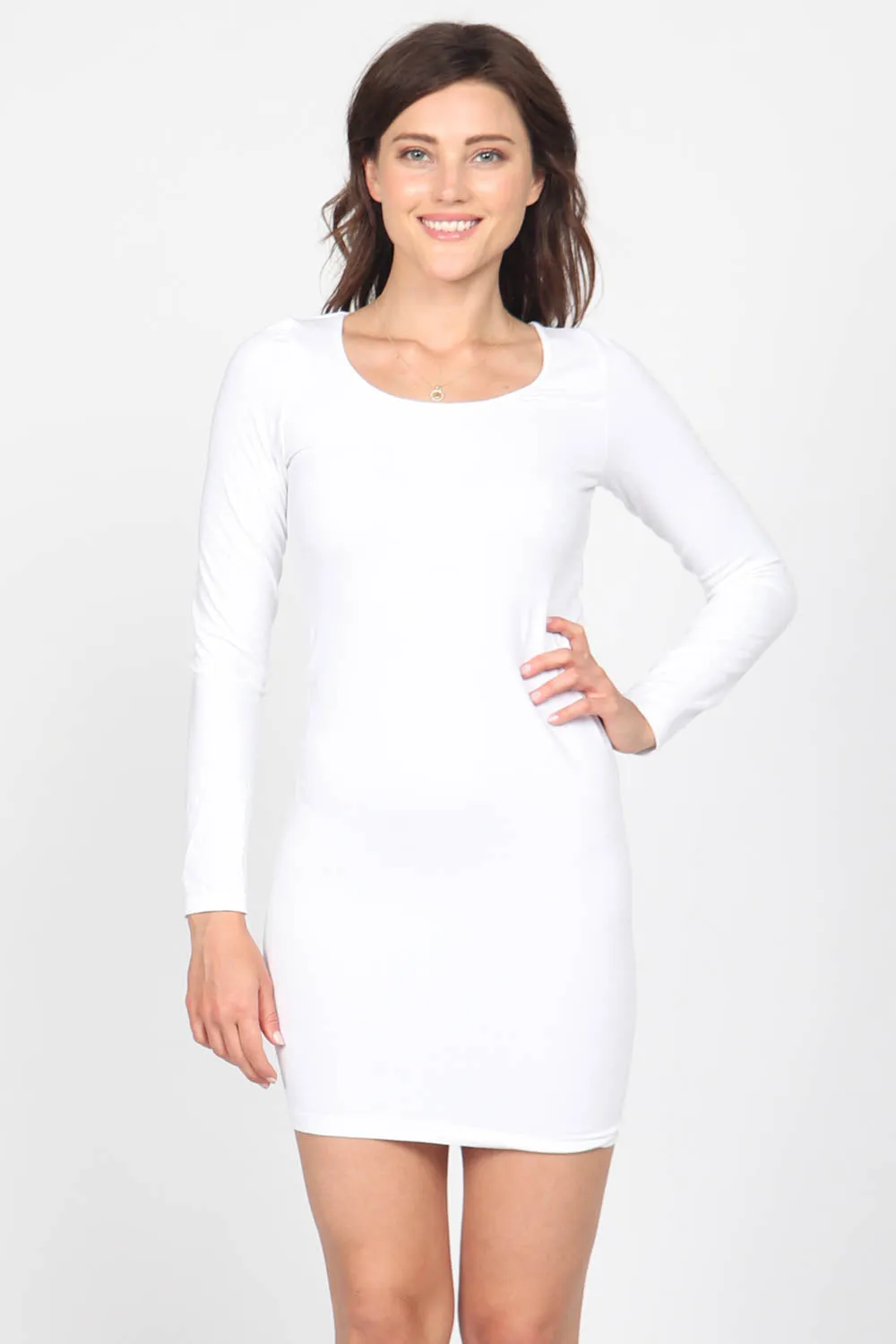Long Sleeve Scoop Neck Dress