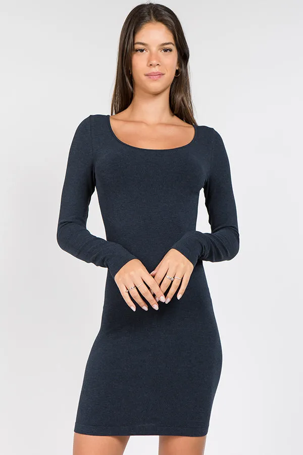 Long Sleeve Scoop Neck Dress