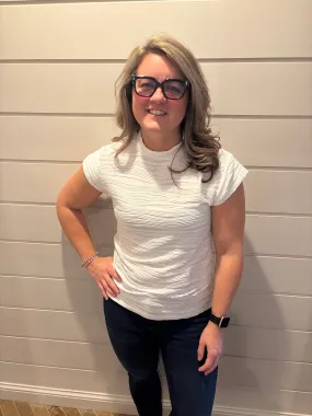 Mandy Textured Mock Neck Top