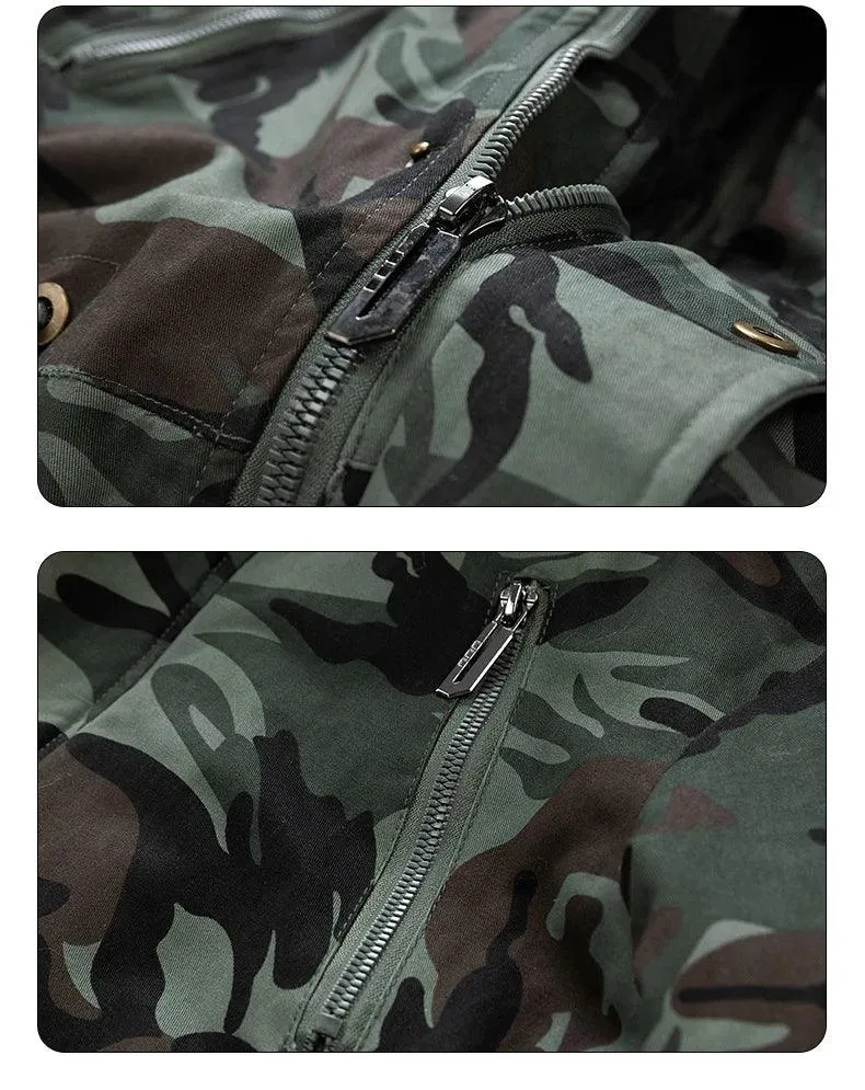 Men's Camouflage Winter Parka - Removable Hood Fleece Thickened Coat