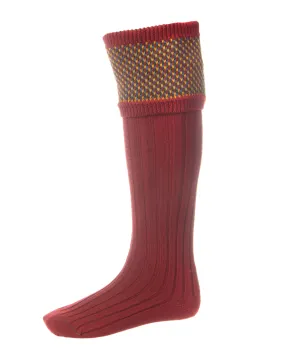 Mens shooting, hunting and fishing socks - House of cheviot -Tayside in Brick Red