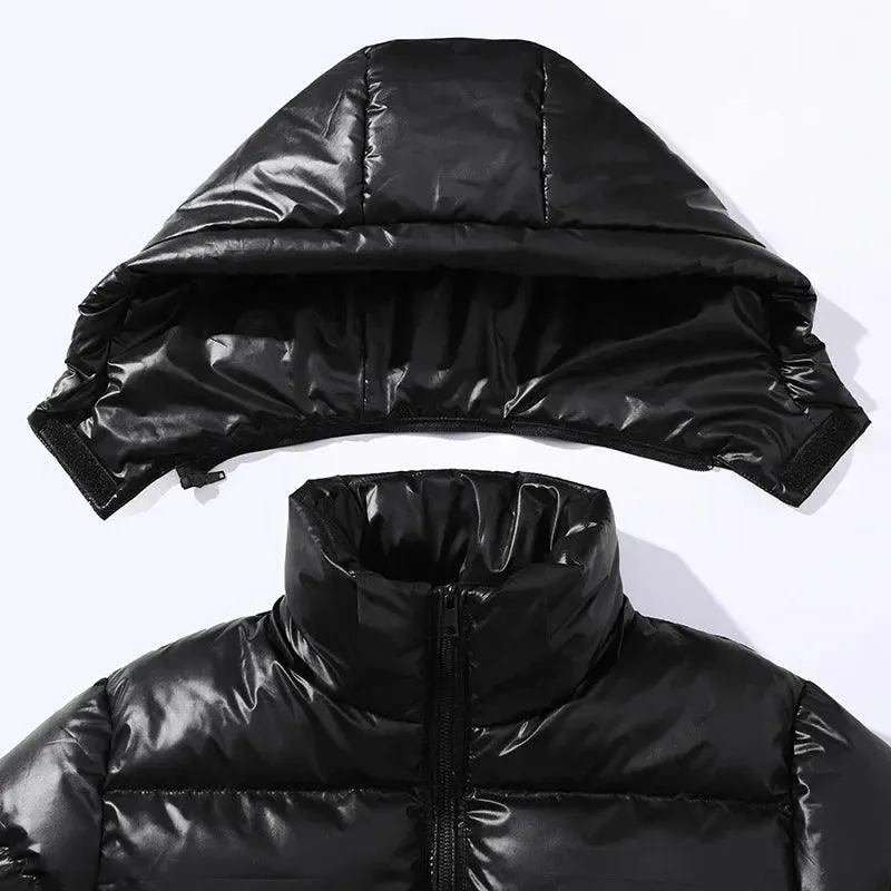 Men's Thick Winter Jacket - Warm Wool Liner Windproof Hooded Parka