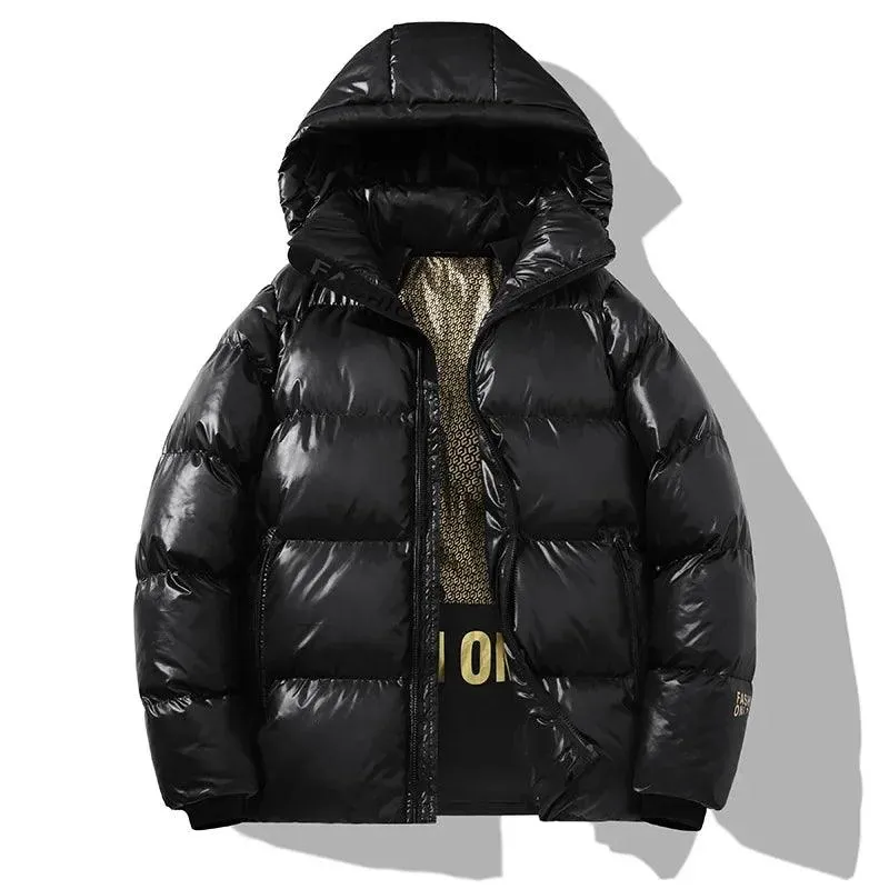 Men's Thick Winter Jacket - Warm Wool Liner Windproof Hooded Parka