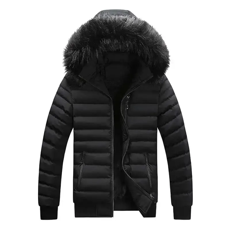 Men's Winter Parka Jacket – Thickened, Heat-Retaining Hooded Coat with Detachable Hat, Windproof and Warm High-Quality Cotton Outerwear