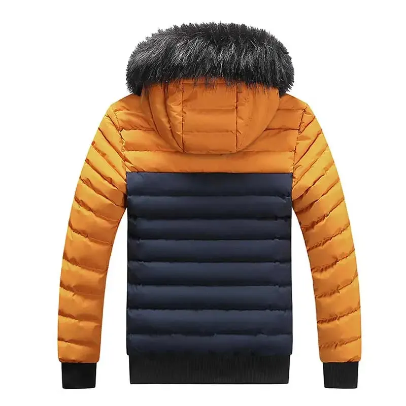 Men's Winter Parka Jacket – Thickened, Heat-Retaining Hooded Coat with Detachable Hat, Windproof and Warm High-Quality Cotton Outerwear