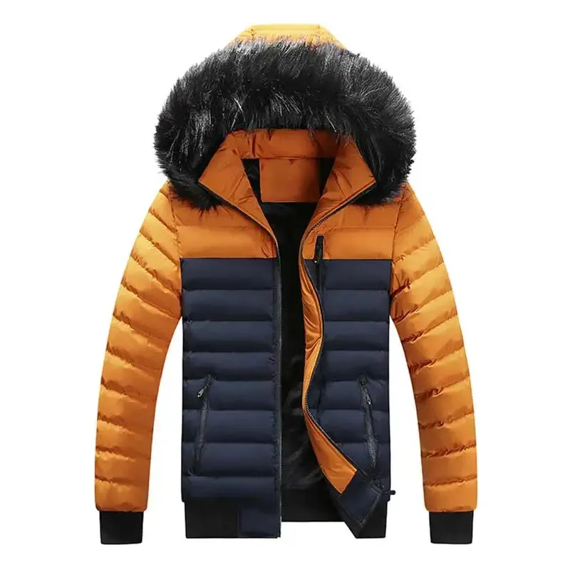 Men's Winter Parka Jacket – Thickened, Heat-Retaining Hooded Coat with Detachable Hat, Windproof and Warm High-Quality Cotton Outerwear