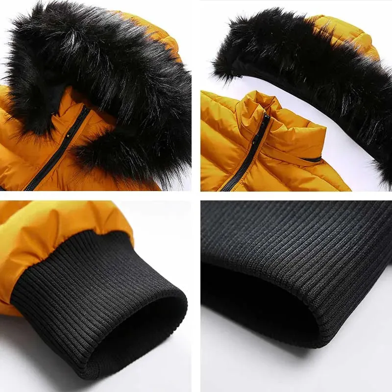 Men's Winter Parka Jacket – Thickened, Heat-Retaining Hooded Coat with Detachable Hat, Windproof and Warm High-Quality Cotton Outerwear