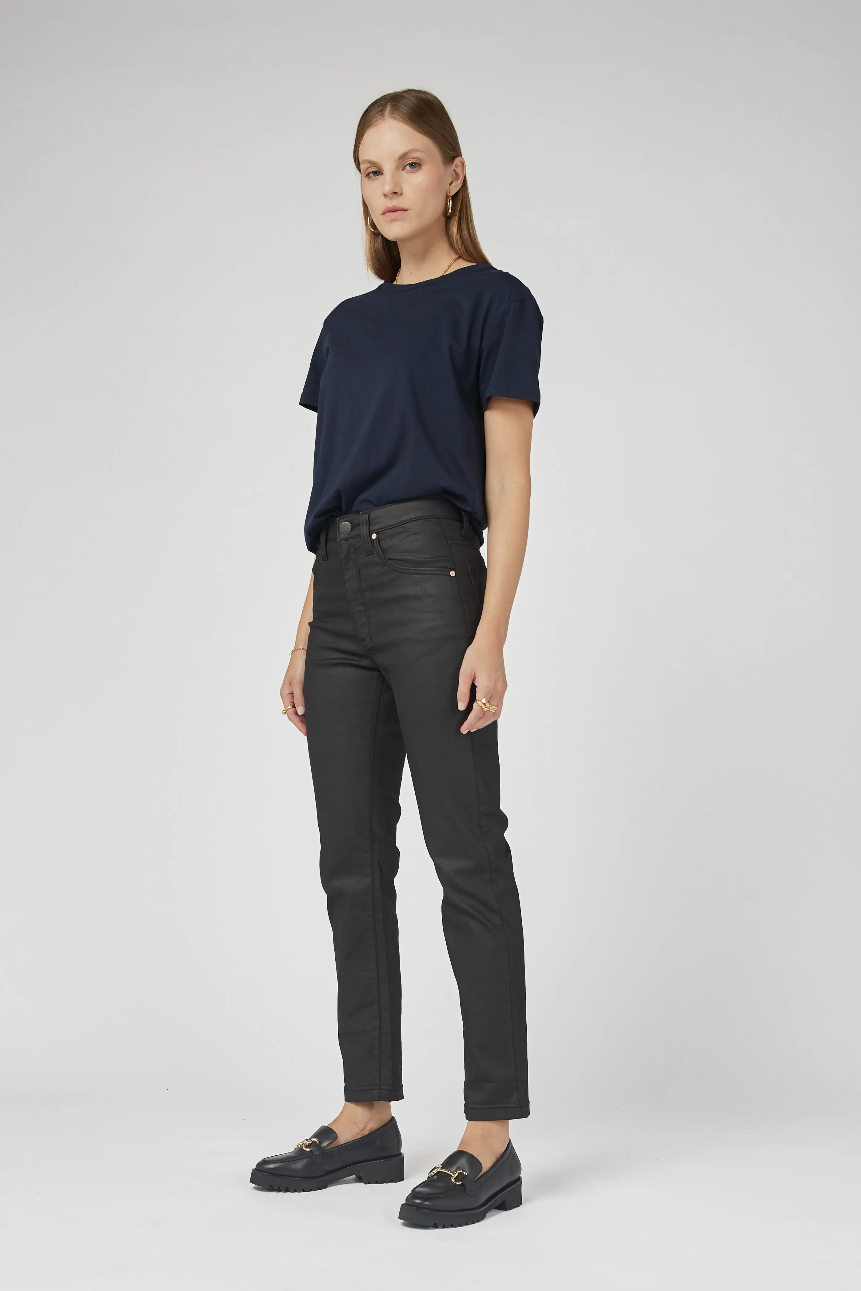 Mika Coated Denim Straight Leg Jeans