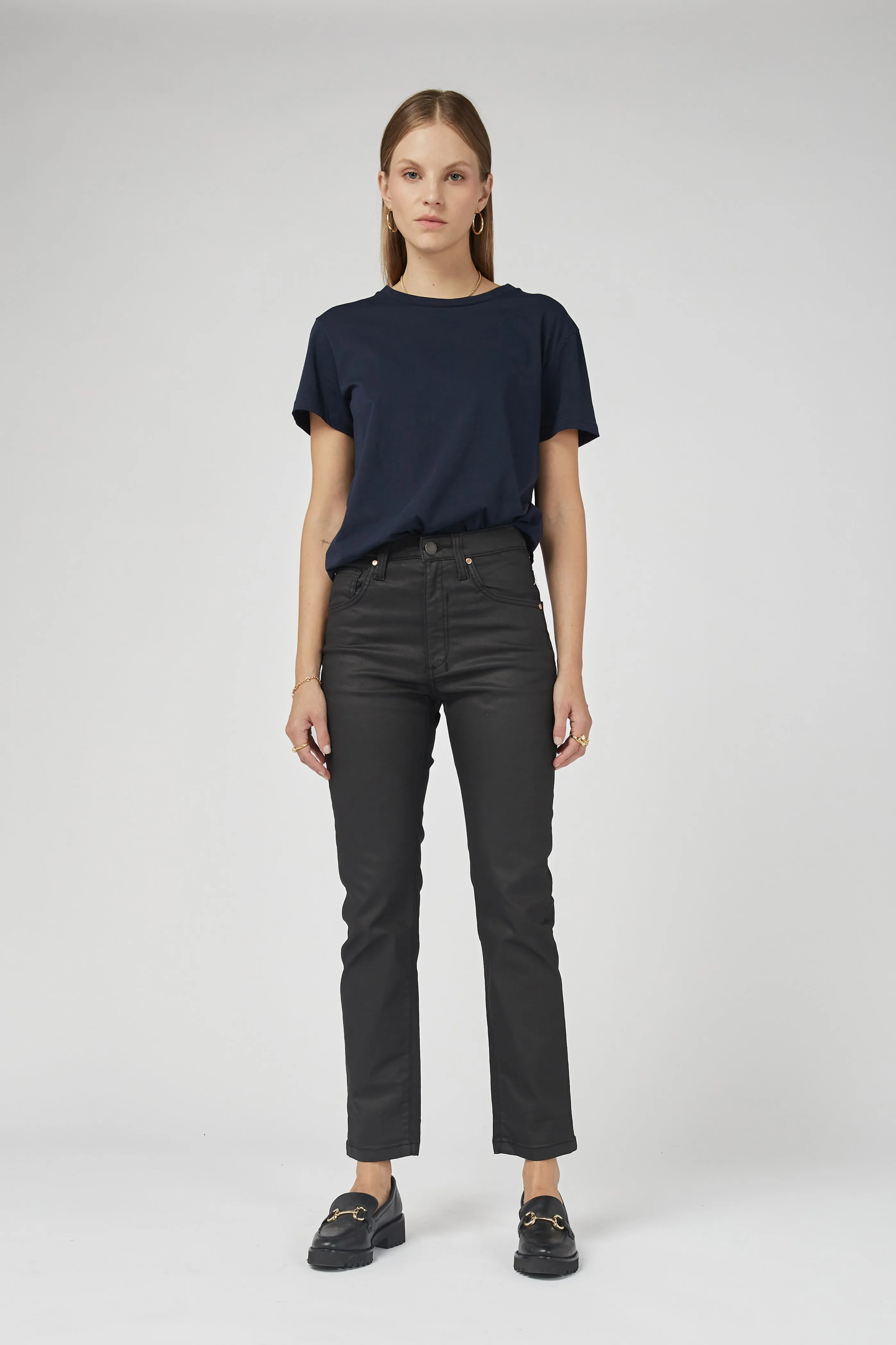 Mika Coated Denim Straight Leg Jeans