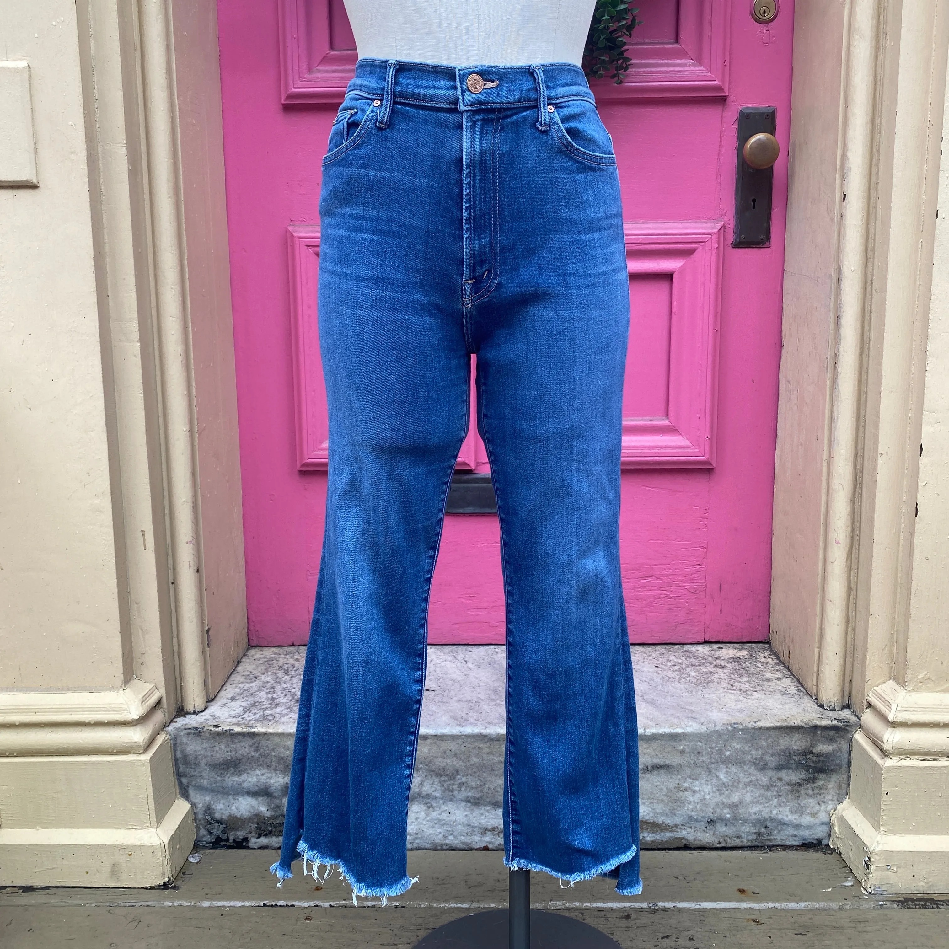 MOTHER the insider crop step fray jeans size 14