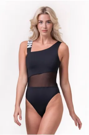 Nebbia One Shoulder Sporty Swimsuit 559 - Black