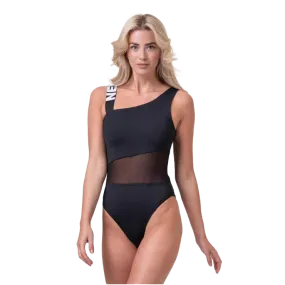 Nebbia One Shoulder Sporty Swimsuit 559 Black