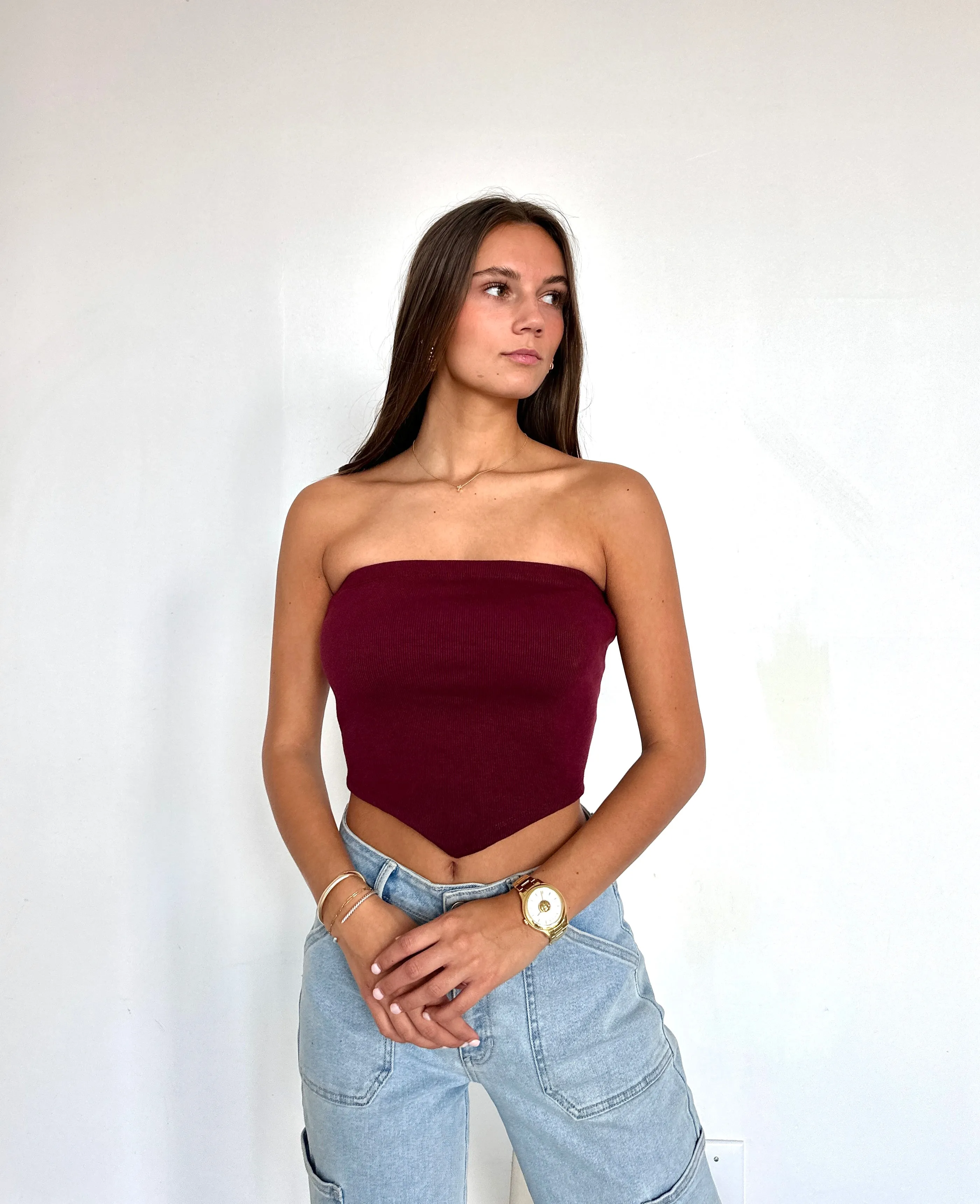 Never Ending Tube Top Maroon