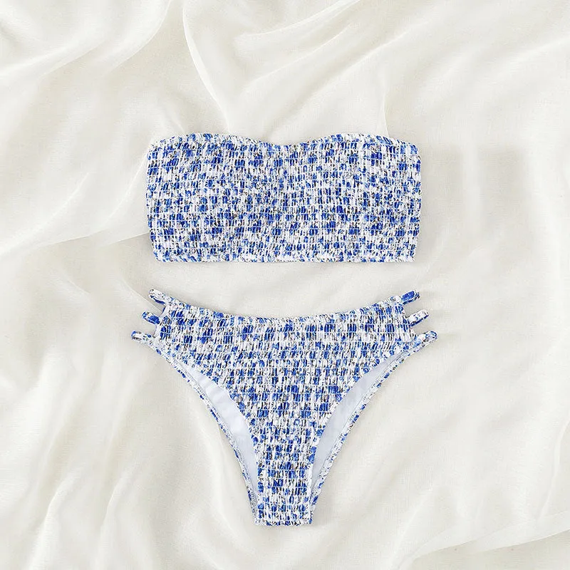 New European and American Style Spaghetti Strap Athletic Beach Bikini Separated Swimsuit