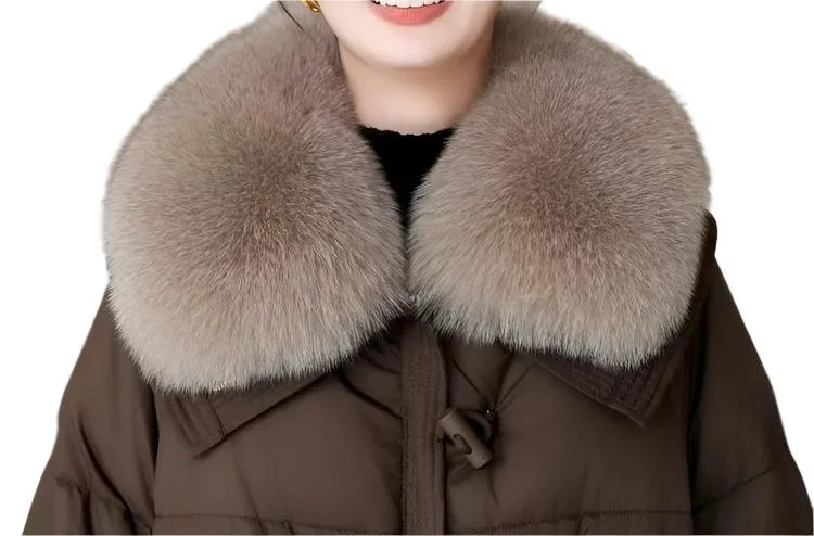 New Women's Winter Short Padded Jacket - Thick Cotton Parka with Fur Collar | Casual Black Outerwear