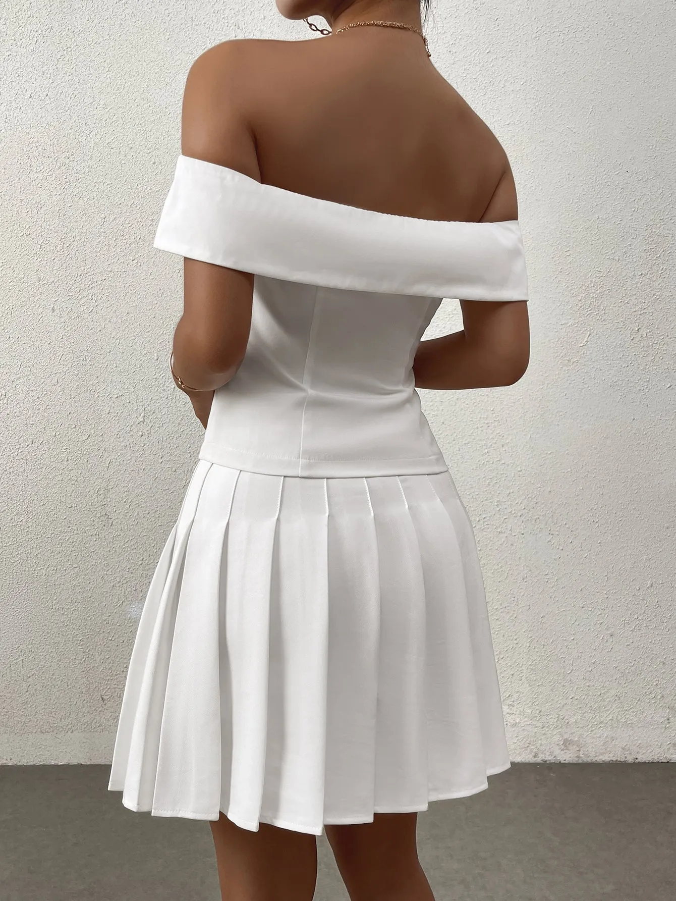 Off Shoulder Button Embellished Top