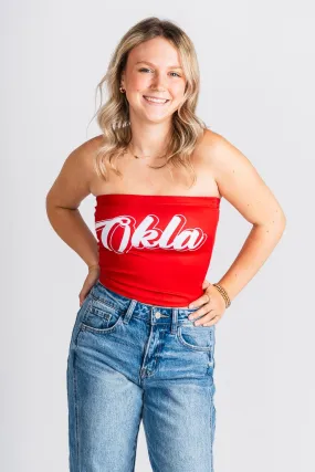 OKLA tube top crimson
