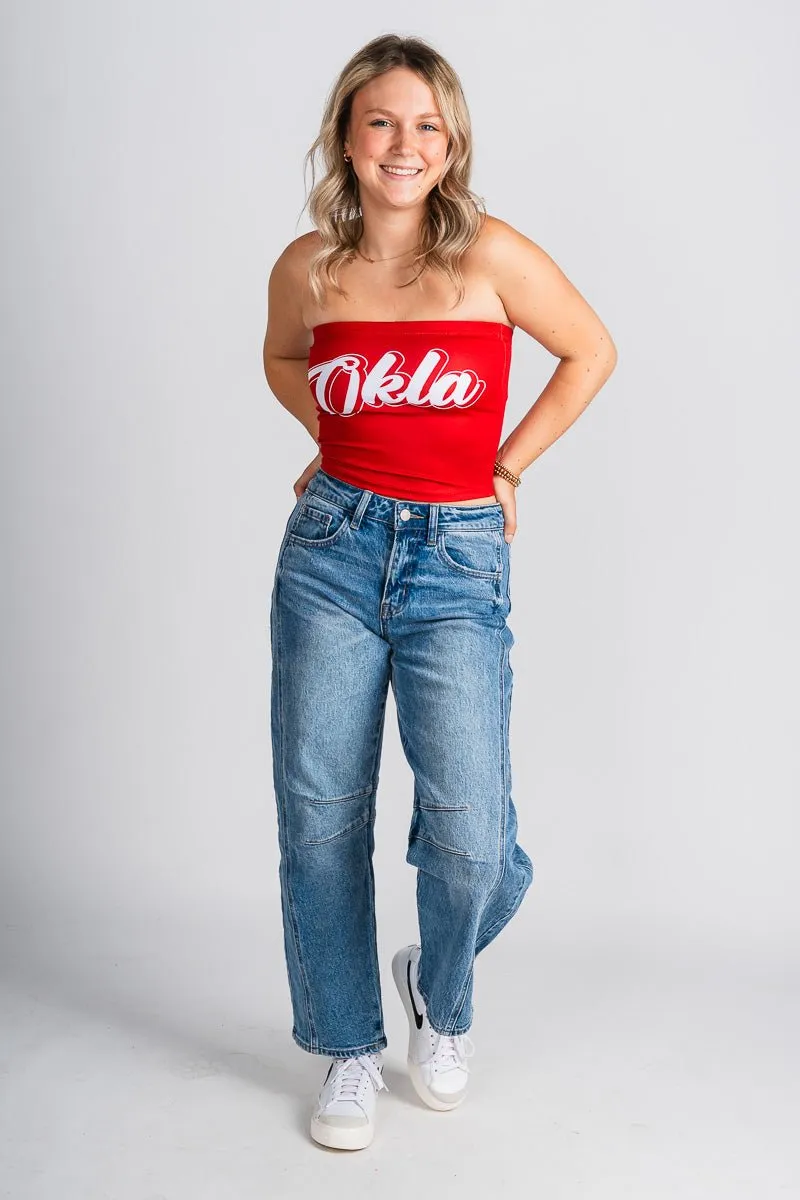OKLA tube top crimson