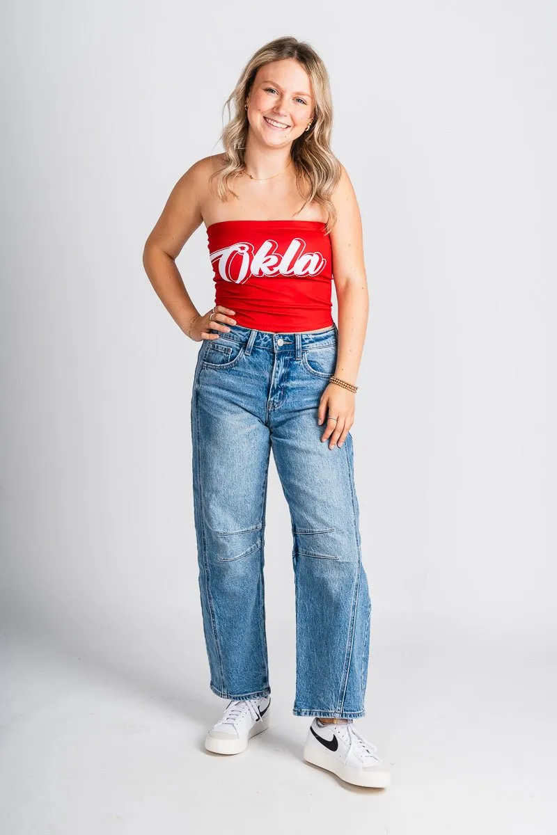 OKLA tube top crimson