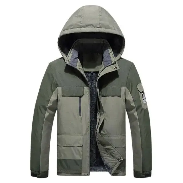 Parka Homme ForceHiver - Vert Militaire Coupe-Vent