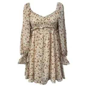 Peach Floral Mini Dress