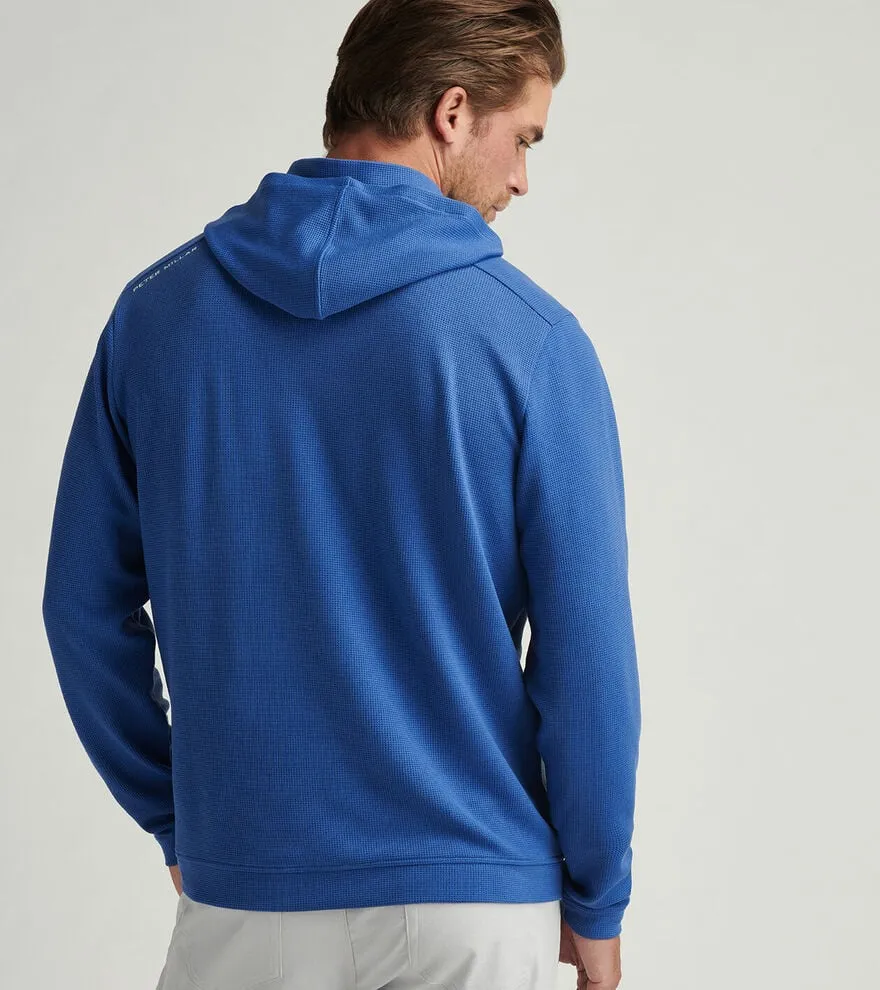 Peter Millar Men's Grid Performance Half-Zip Hoodie Sweatshirt - Sailor Blue