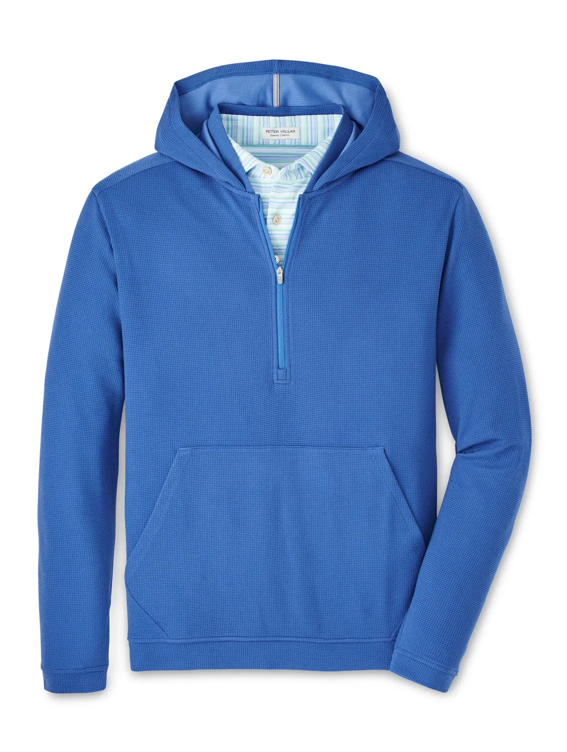 Peter Millar Men's Grid Performance Half-Zip Hoodie Sweatshirt - Sailor Blue