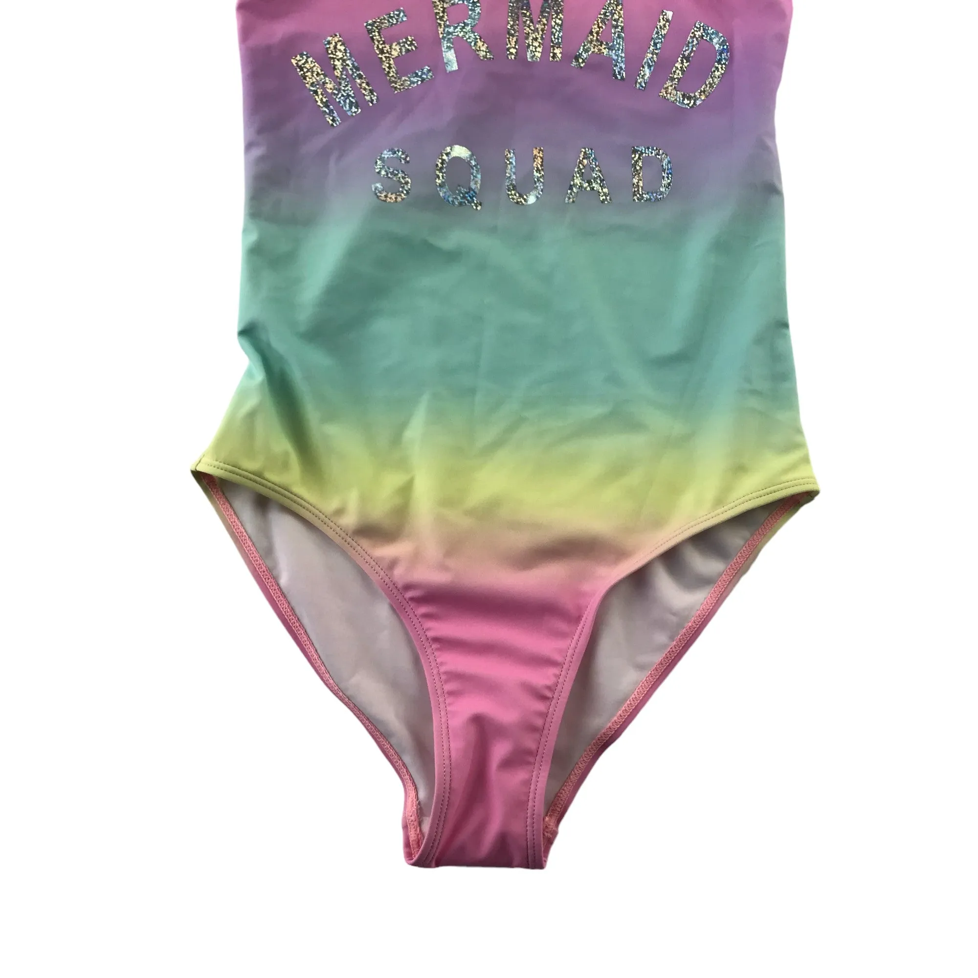 Primark swimsuit 11-12 years multicolour pastel mermaid squad one piece cossie