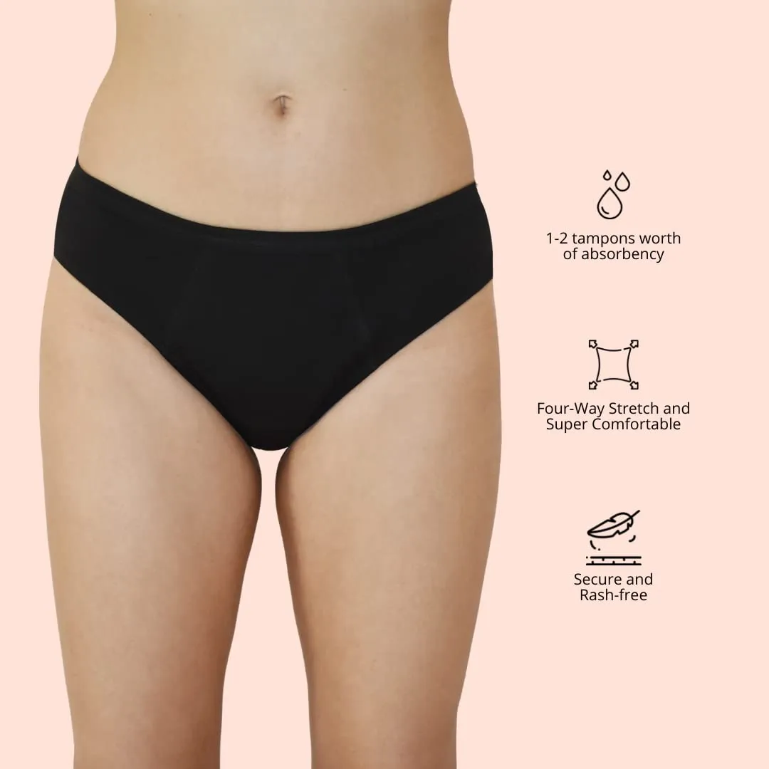 QNIX BacQup Period Underwear | Small | Black