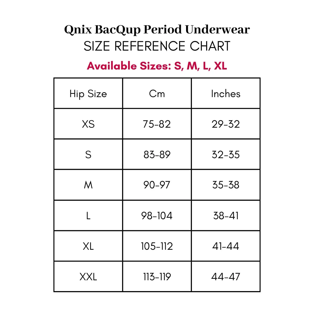 QNIX BacQup Period Underwear | Small | Black