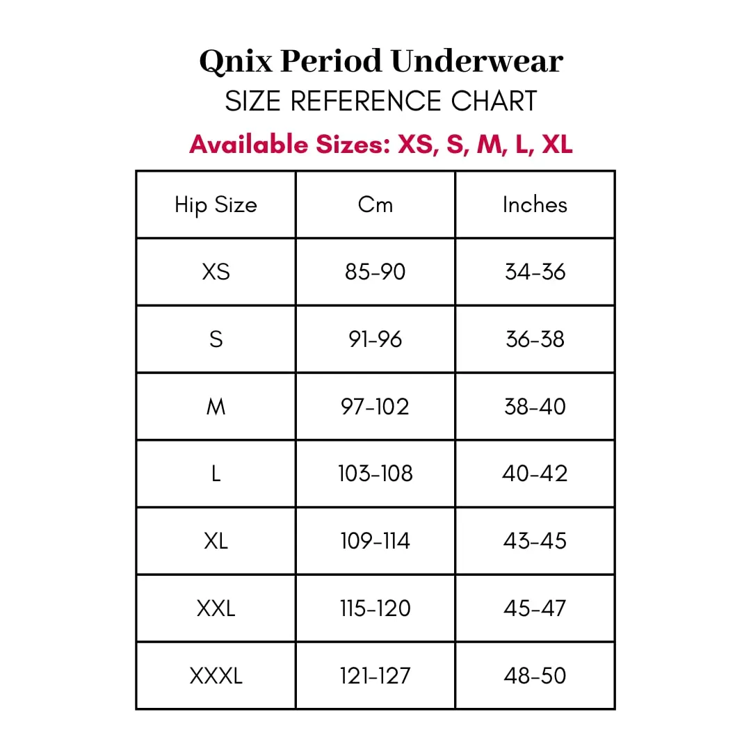 QNIX High Cut Period Underwear | Small | Black | Pack of 2