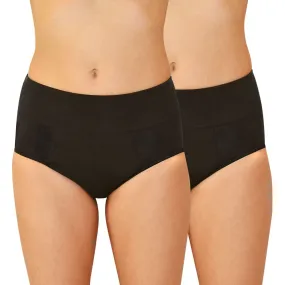 QNIX High Cut Period Underwear | Small | Black | Pack of 2