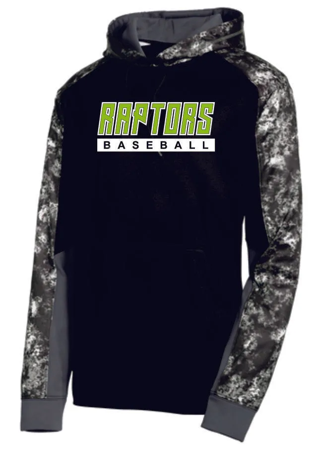 Raptors Colorblock Hooded Wicking Sweatshirt- 4 Sports