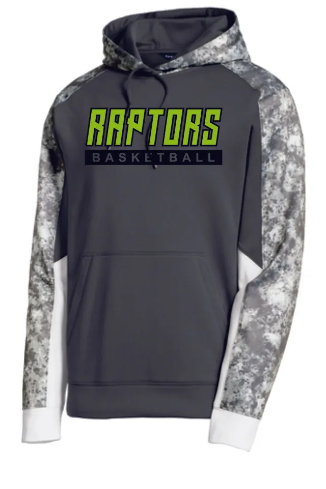 Raptors Colorblock Hooded Wicking Sweatshirt- 4 Sports