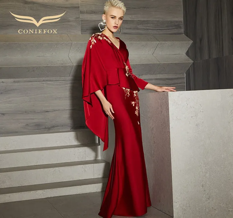 Red  wedding dress high-end evening dress new banquet dress mother skirt fashion high end luxury unique dress- Bila