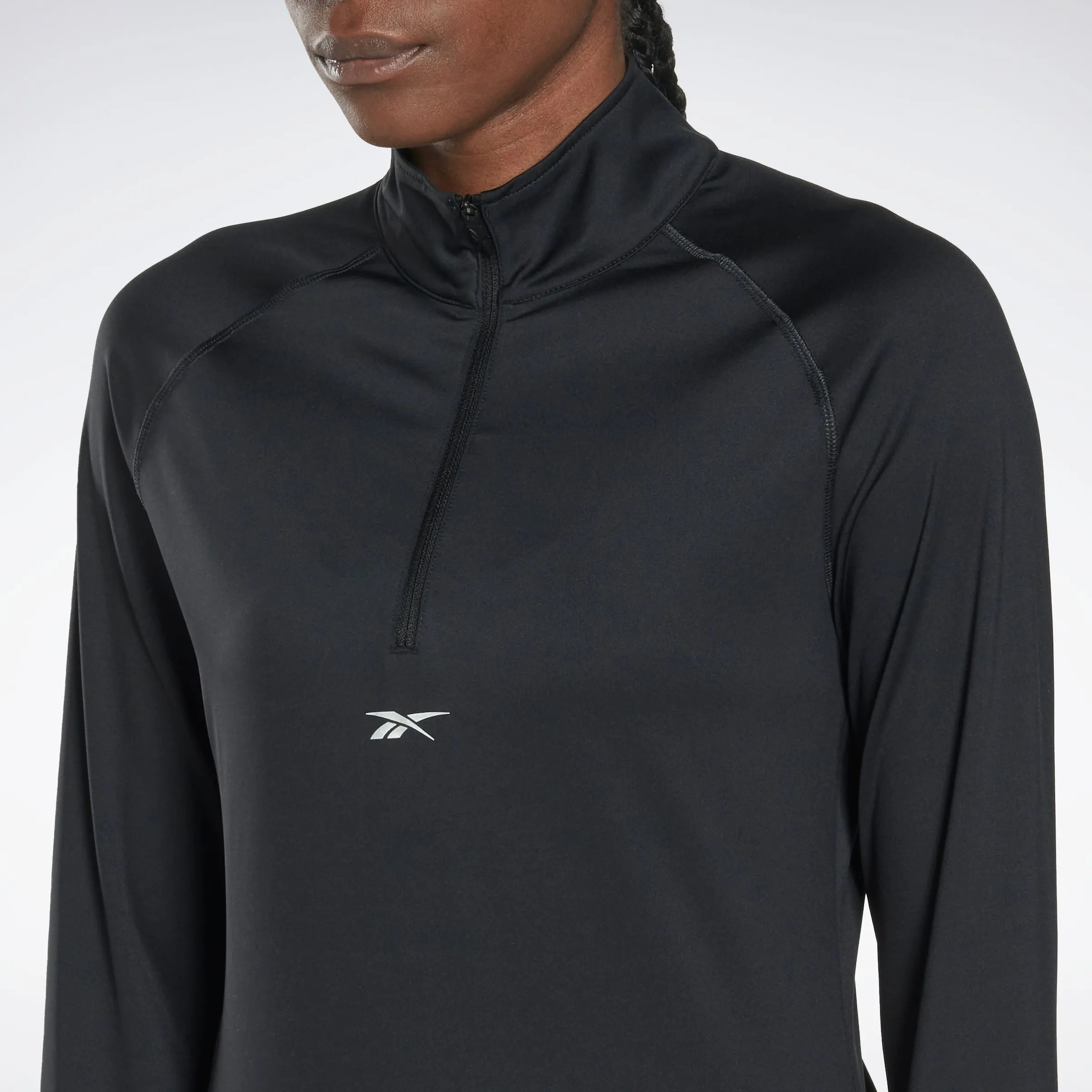 Reebok Apparel Women Running Quarter-Zip Sweatshirt Nghblk