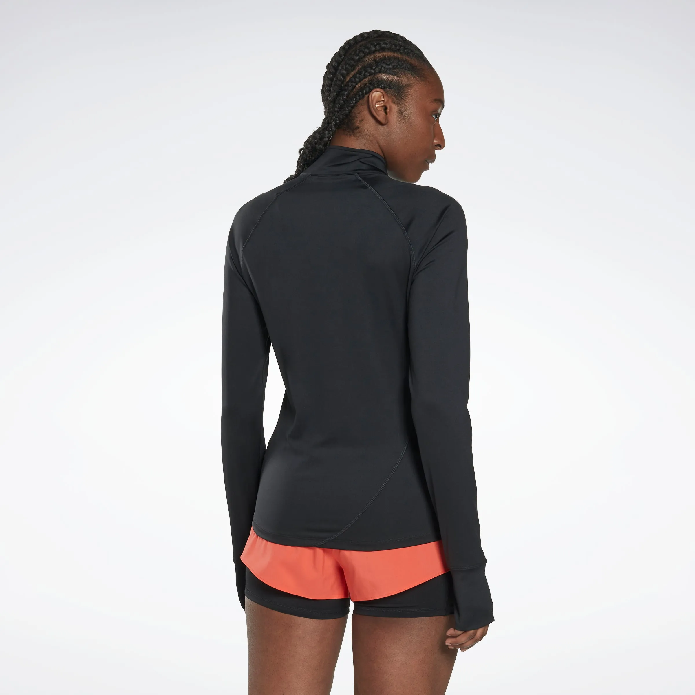 Reebok Apparel Women Running Quarter-Zip Sweatshirt Nghblk