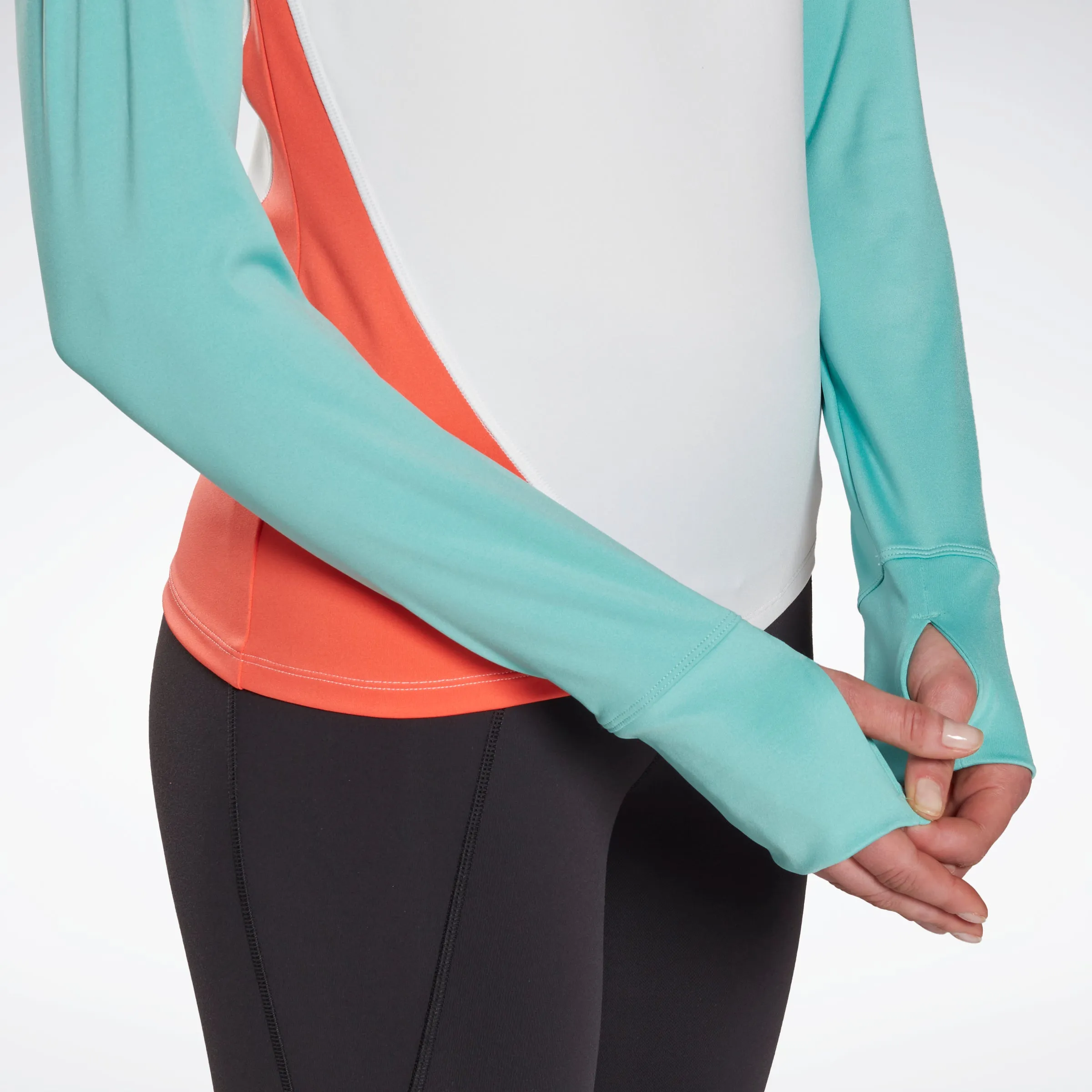 Reebok Apparel Women Running Quarter-Zip Sweatshirt White