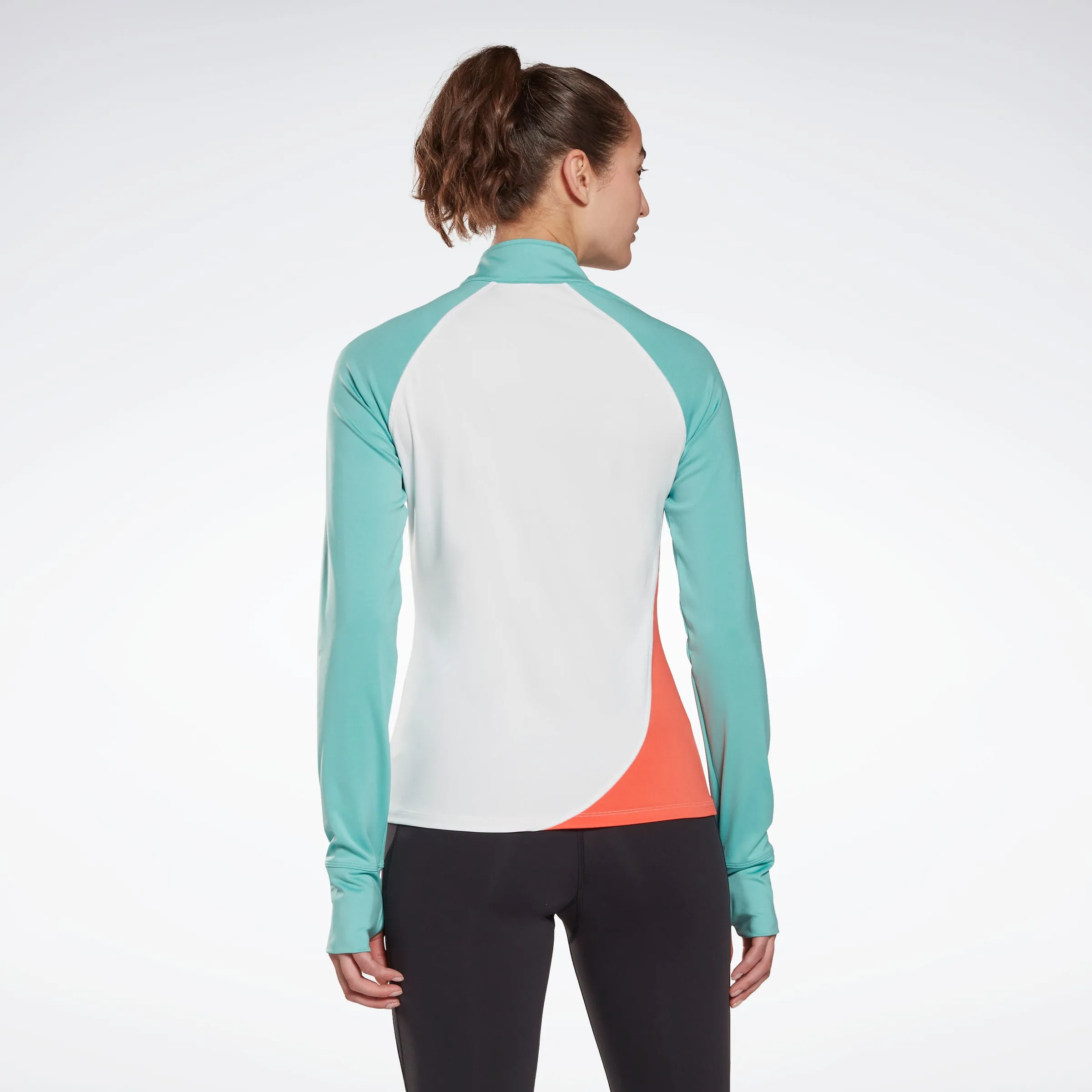 Reebok Apparel Women Running Quarter-Zip Sweatshirt White