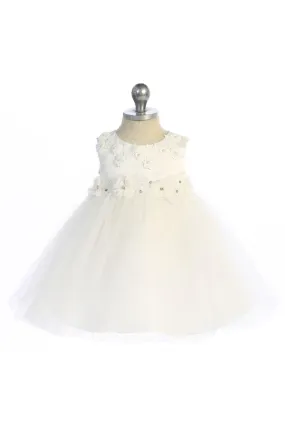 *RESTOCKED* 534-A Luxurious Princess Ballgown Baby Dress with Floral Trim