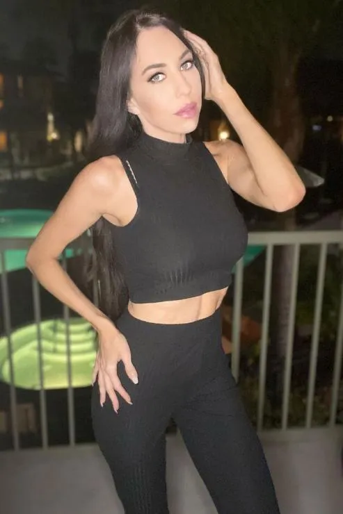 Ribbed Mock Neck Crop Tank Top & Bootcut Pants Set